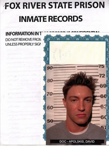 DAVID APOLSKIS 'Tweener' Signed Inmate Records - 'PRISON BREAK' 10"x8" reprint - Foto 1 di 4