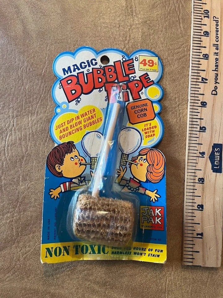 Pipa de mazorca de maíz soplando burbujas mágicas Jak Pak de colección en embalaje original Foto 1 de 4