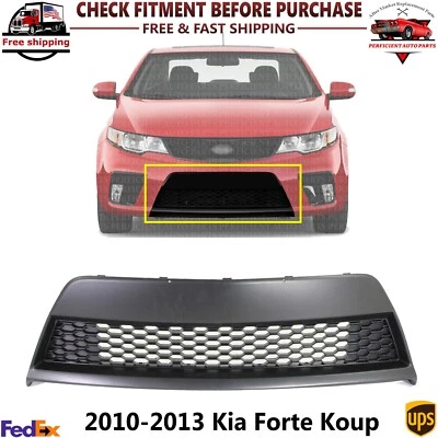 Parrilla de parachoques delantera de plástico negro texturizado para Kia Forte Koup KI1036107 2010-13 Foto 1 de 4