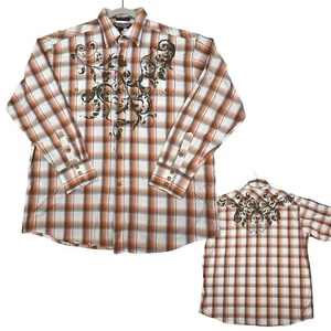 Camisa ajustada Panhandle para hombre XL a cuadros Brooks & Dunn perla bordada a presión occidental - Imagen 1 de 13