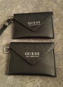 2 ct. GUESS CARD CASE HOLDER WALLET - Black - Picture 1 of 2