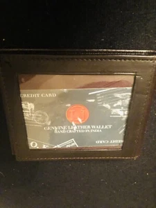 Cartera Hombre Tarjeta Crédito Clip Dinero Marrón Cuero Genuino - Imagen 1 de 4