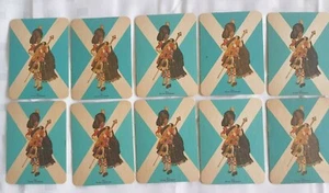 10 Vintage Scotch Whisky Bar Coasters - The Dewar Highlander - Dewar's Whisky - Picture 1 of 2