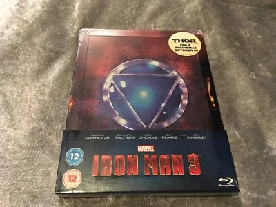 IRON MAN 3 BLURAY STEELBNOK UK EDITION RARE LONG OOP - Image 1 of 2