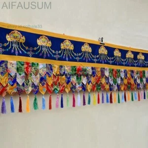 5m 197in Tibetan buddhism Wall curtain Printed tassel Buddha Mantle - Picture 1 of 7