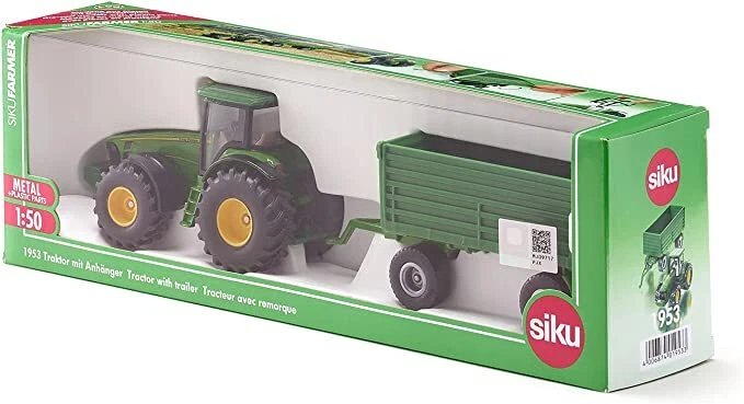 SIKU 1953 TRATTORE J. DEERE + RIMORCHIO scala 1/50 - Immagine 1 di 1