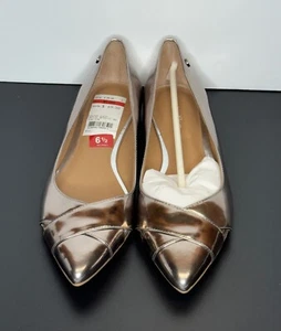 Calvin Klein Women's Size 6.5 Flats Gaila Metallic Rose Pointed Toe Dress Shoes - Picture 1 of 6
