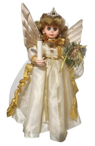 TELCO 24" ANIMATED MOTION-ETTE PLAYS 18 SONGS ANGEL W/ WREATH - LIGHT-UP CANDLE - Picture 1 of 5