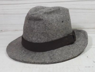 复古 Stetson 羊毛毛毡 Fedora Union 美国制造灰色帽子牛仔 — 第 1/4 张图片