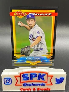 2021 Topps Finest Flashbacks COREY SEAGER BLACK REFRACTOR 7/25 DODGERS #35 - Picture 1 of 2
