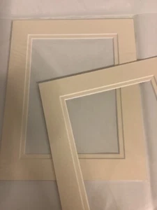 2 x 10" by 8" DOUBLE EDGE LIGHT BEIGE PHOTO MOUNTS HOLD PHOTOGRAPH size 8” x 6” - Picture 1 of 8