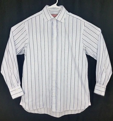 Pink Thomas Pink Mens White with Blue Stripes Dress Shirt 16 x 34.5 EXC 41/187 - Image 1 of 4