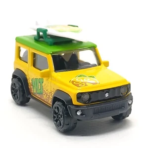 Majorette Suzuki Jimmy VLT Yellow / Green + Surfboard 1:53 (3") no Package - Picture 1 of 6
