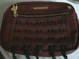 Rampage Burgundy Small Crossbody Purse w/Zipper Front/Gold Chain Sling Over - Picture 1 of 6