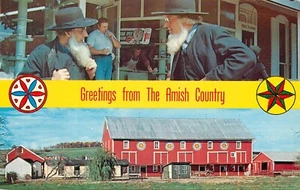 Postal de granero Greetings Amish Country Lancaster Pennsylvania PA - Imagen 1 de 2