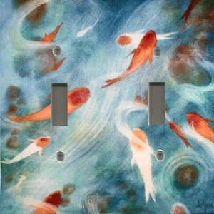 Lichtschalter Platte Steckdose Abdeckungen ASIATISCHE WOHNDEKORATION ~ KOI TEICH FISCH - Bild 1 von 26