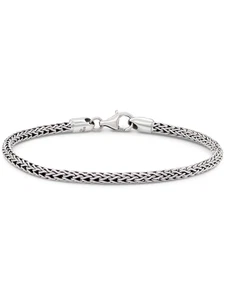 DEVATA Bali Sterling Silver Dragon Bone Chain Bracelet 3mm Round DBK5730 - Picture 1 of 6