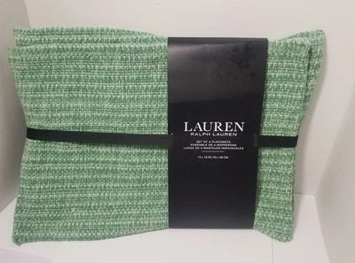 New Lauren Ralph Lauren 4 Placemats Green Tweed - Image 1 of 4