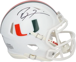 Ray Lewis Miami Hurricanes Autographed Riddell Speed Mini Helmet - Picture 1 of 3