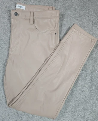 Kensie Tan Vegano Cuero Clásico 5 Bolsillos Alto Pantalón Talla 8/29 Foto 1 de 4