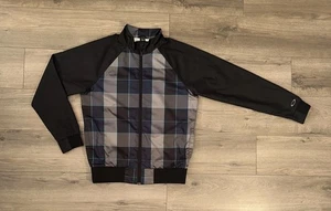 Vintage Oakley Checkered Full Zip Jacket Mens M Medium Gray - Picture 1 of 18