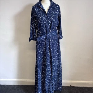 Shirtkleid Tanzen Leopard Taube Stern Größe 12 marineblau Taschen Anlass Maxi - Bild 1 von 10