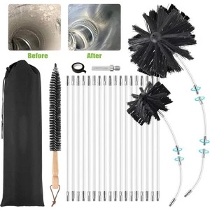 24 Stk Kaminbürste Ofenrohrbürste-Reinigungsset Kaminbesen Schornsteinbesen Kit - Bild 1 von 12
