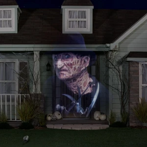 Freddy vs Jason LED Silhouette Projektion Kurzschluss Halloween Lichtshow - Bild 1 von 3