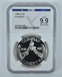 1988-S Olympic Torches Commemorative Silver Dollar Proof 9.9 NGC X NGCX *9531 - Picture 1 of 5