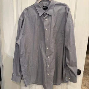 Pronto Uomo Oberhemd Herren bügelfrei Classic Fit Tall blau grau Gr. 18,5 36/37 - Bild 1 von 5