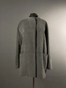 Cinzia Rocca Icons Damen grau Alpaka Wolle langer Erbsenmantel US 10 GB 14 IT 46 - Bild 1 von 12