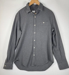 Club Monaco Mens Gray Brushed Cotton Shirt Medium Slim Fit Long Sleeve Casual - Picture 1 of 13