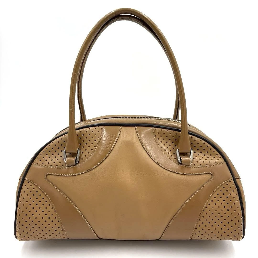 バッグ archive PRADA brown leather shoulder bag Cognac Prada Arqué Leather Shoulder Bag With Flap | PRADA