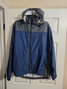 Frogg Toggs Windbreaker Jacket Rain Green Blue Mens Sz M/L Zip Hooded Lite - Picture 1 of 9