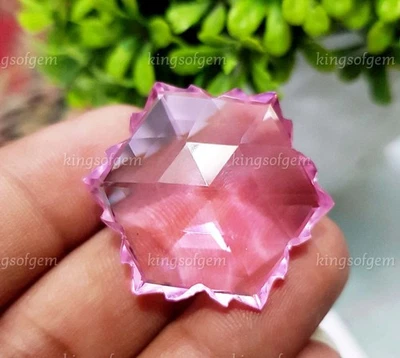 60 Ct Rose Quartz Fancy Shape Lab Created Loose Gemstone - Image 1 of 4