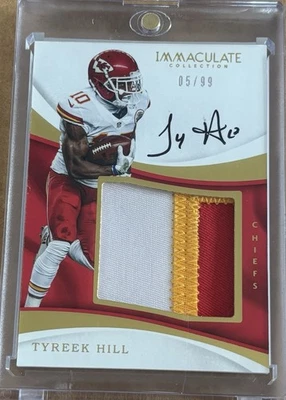2017 Panini Immaculate Collection - Premium Patch Autographs Tyreek Hill /99   - Image 1 of 2