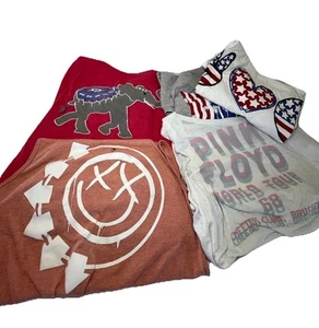 Womens Shirt Tank Top Lot Pink Floyd Blink 182 Used Condition Vintage Style - Picture 1 of 13