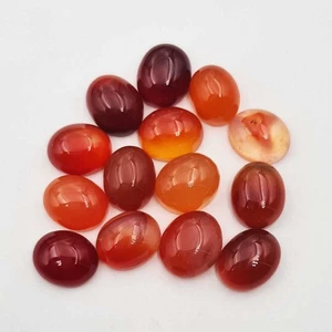 Natural Carnelian Oval Cabochon Loose Gemstone Lot 13 Pcs 9*11 MM 57 CT - Bild 1 von 4