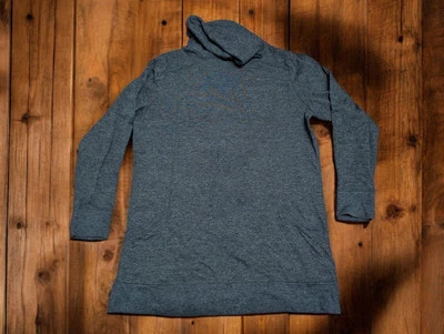 LL Bean Top Womens L Grey Tunic Cowl Neck Pockets Long Sleeve Casual - Image 1 of 4