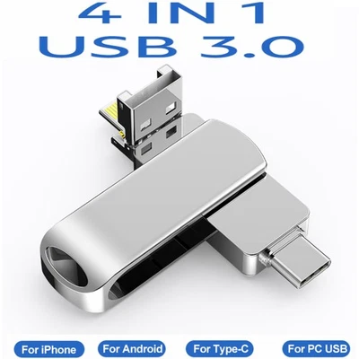 1T-2T  Memory Stick 4in1 USB 3.0 Flash Drive Type C OTG Thumb Disk for iPhone - Image 1 of 4