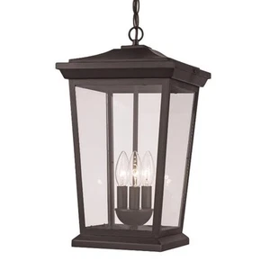 Trans Globe Lighting 50775 Turlock 3 Light 12"W Outdoor Pendant - Black - Picture 1 of 5