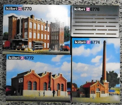KIBRI Z 6770, 6772, 6774, 6776 Factory Textil Buildings Model Railroad Train vtg - Image 1 of 4