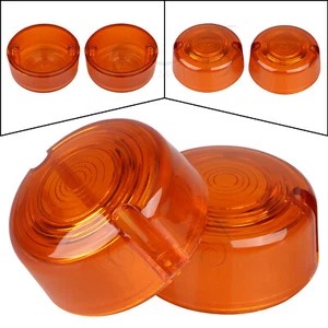 Amber Turn Signal Light Lens Cover For Harley Dyna Wide Glide Sportster 883 1200 - Picture 1 of 12