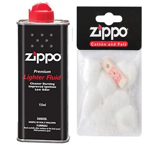 1 x Zippo Feuerzeug Fluid Fuel Benzin 125ml Dose +1 x Zippo Filz - Bild 1 von 1