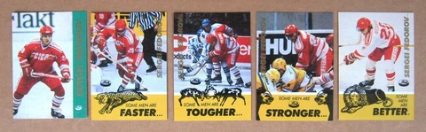 Detroit Red Wings Sergi Fedorov USSR set - 5 cards ! Cover