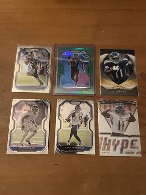 2020 Panini Prizm Titans Lot (6) - Kristian Fulton Green RC + AJ Brown Inserts + - Image 1 of 4