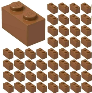 ☀️Lego 1x2 REDDISH BROWN x50 building blocks Part Piece Bulk Lot Legos 3004 - Picture 1 of 2