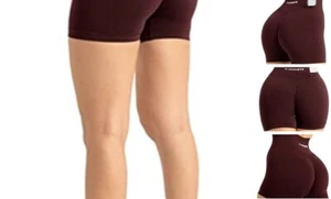 Women 3.6" Intensify Workout Shorts Medium 3-darkred & Waistband Zipper Pocket - Picture 1 of 7