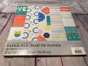 Darice 12 X 12 Paper Pack Hip Tots 48 Double Sided Sheets Sealed Colorful Design - Picture 1 of 6