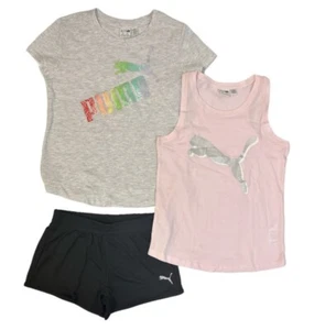 Puma Girls' 3-Piece T-Shirt, Tank and Shorts Sport Set/Small (7) - Picture 1 of 3